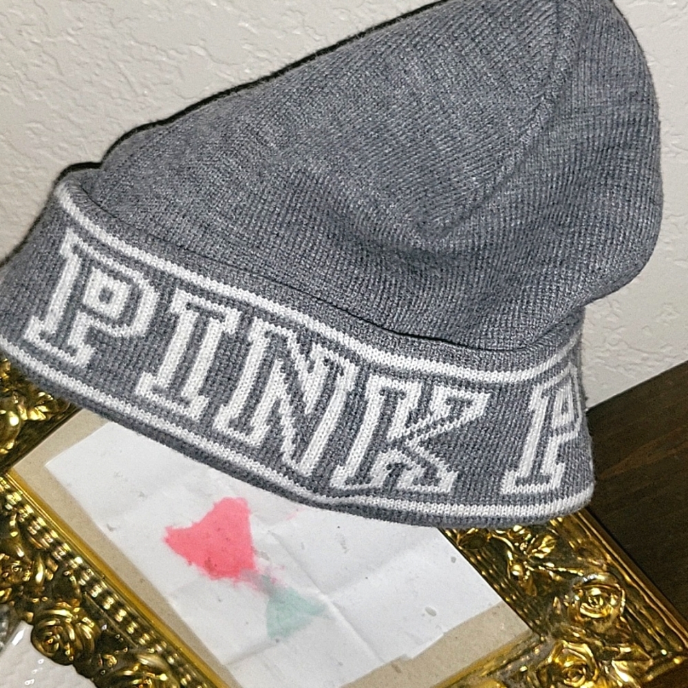 PINK Victoria Secret Gray Beanie